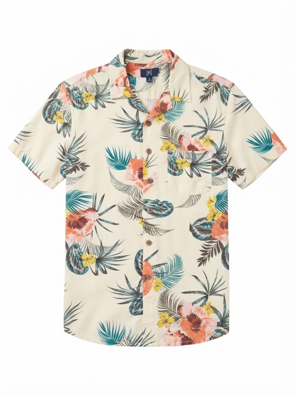 George Tropical Palm Leaf Button Down Shirt (0242M)
